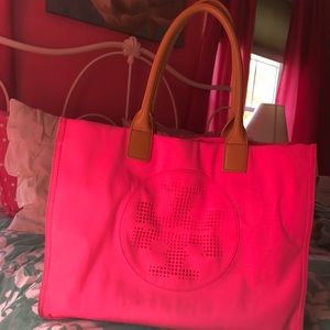 Neon pink Tory Burch bag!